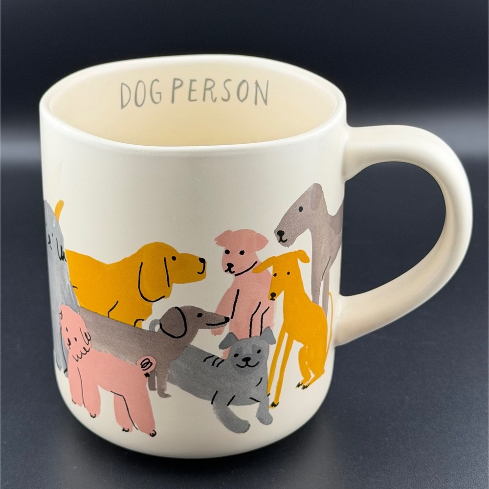 Opal House Dog Person Mug Stoneware Cream Multicolor Illustrated Dogs Pet Lover